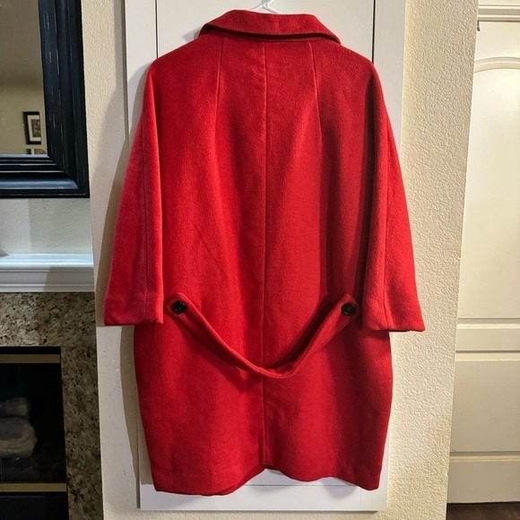 Anthropologie Elevenses Brienne  Red Oversized Wool Blend Coat Size MP - Picture 9 of 11